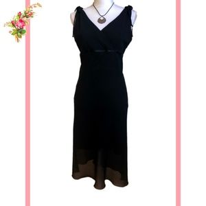 Forever 21 Black Sleeveless V Neck Sheath Dress L